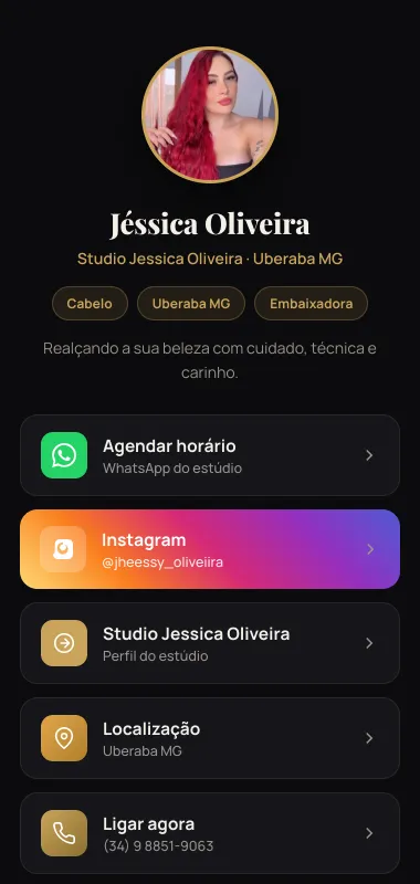 Prévia do modelo BioVenda: Studio Jessica Oliveira