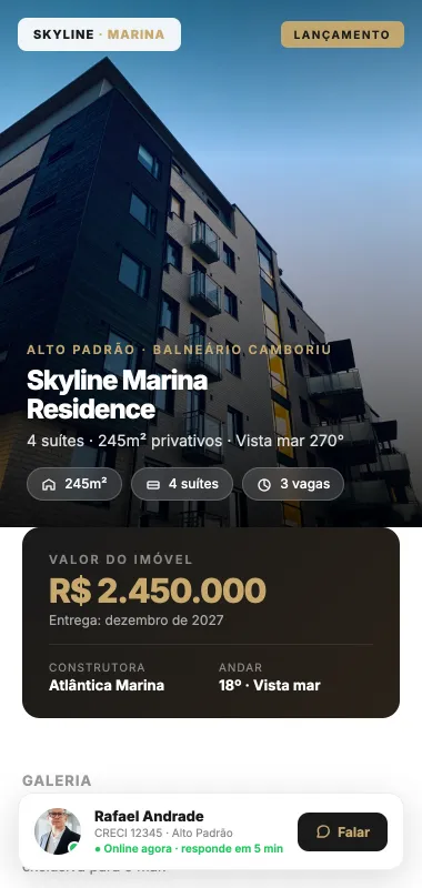 Prévia do modelo BioVenda: Skyline Marina, vista mar