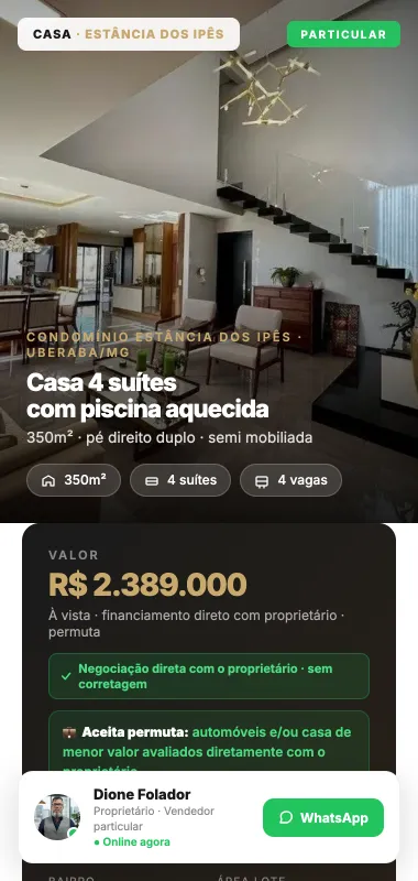 Prévia do modelo BioVenda: Casa Estância dos Ipês